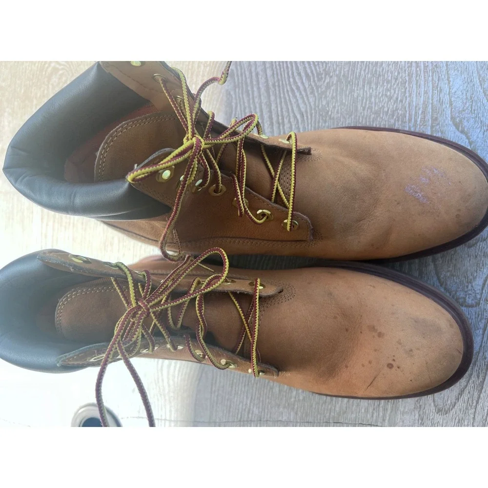 Timberland Mens 6-Inch Premium Waterproof Boots Wheat Nubuck A27TP‎ Size 10
